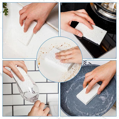 Zhengmy 48 Pieces Sponges Bulk Sponges Kitchen Compressed Sponge Natural Dish Sponge Compressed Wood Pulp Cleaning Without Scratching for Kitchen Bathroom, 3.9 x 2.4 x 0.12 Inch (White)