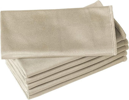 Puomue 6 Pack Microfiber Glass Cleaning Cloth, 16 Inch X 16 Inch, Lint Free Quickly Clean Window, Glasses, Windshields, Mirrors, and Stainless Steel, Camel