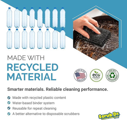 Tile Doctor High-Abrasion Extra Heavy-Duty Scrub Pads 48-Pack YL-F71L-VH3B, Gas Grill, Charcoal Grill, and Blackstone Griddle Scouring Pad, Ideal Dish Scrubber, Shower Scrubber, and Cleaning Sponge