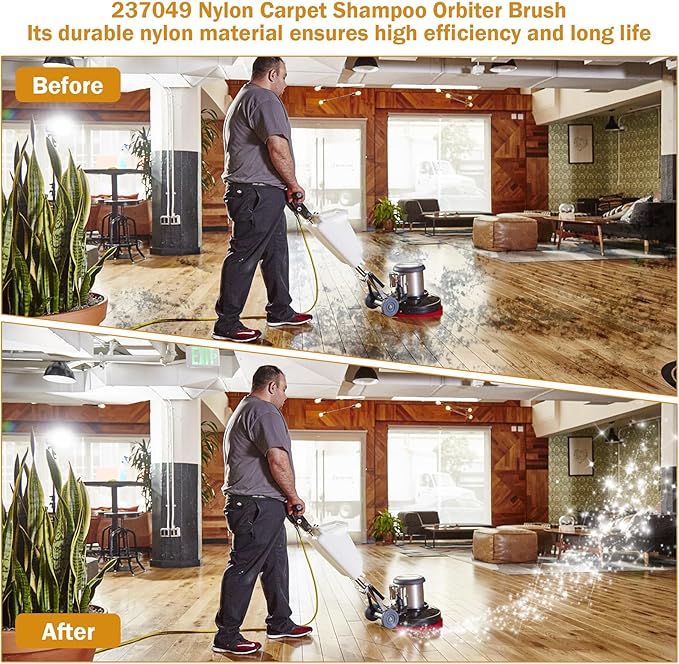 237047 Orbiter Orange Scrub Brush for ORB550MC Orbiter Floor Machine, Heavy-Duty Brush, 12” Diameter,(1 Pack)