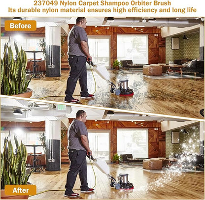 237047 Orbiter Orange Scrub Brush for ORB550MC Orbiter Floor Machine, Heavy-Duty Brush, 12” Diameter,(1 Pack)