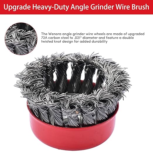 8 Pack Wire Wheel for Angle Grinder, 4-1/2" Heavy Duty Carbon Steel Knotted Wire Brush, 5/8"-11 Arbor, Rapid Rust Removal & Polishing, Angle Grinder Wheel Brush Combo Set