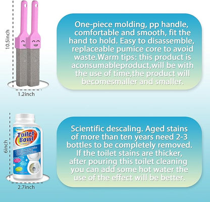 Pumice Stone for Toilet Bowl Cleaning, Powerfully Cleans Hard Water Rings, Calcium Buildup & Stains, Suitable for Cleaning Toilets, Bathtubs