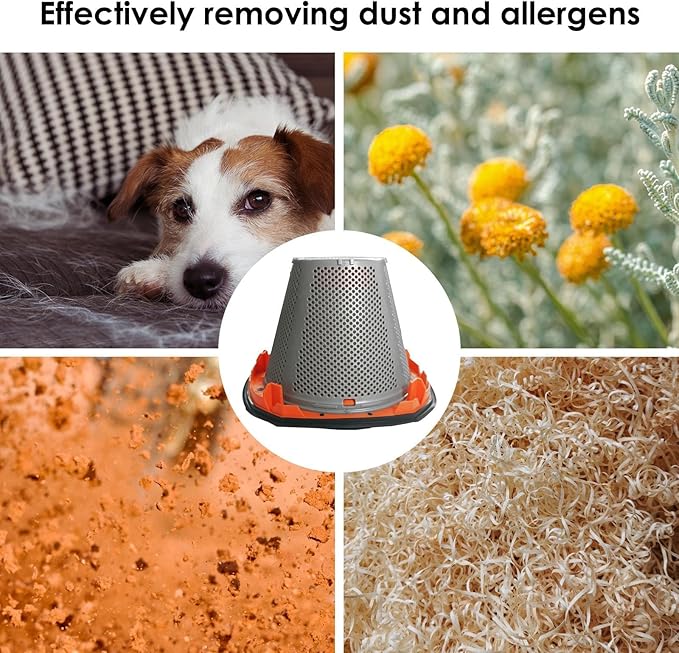 Alrens 4 Pcs N900287 Filter Replacement for BLACK+DECKER 20V Dustbuster Cordless Handheld Vacuum Models BCHV001C1, BCHV001B, for CRAFTSMAN V20 Cordless Hand Vac with 1 Cleaning Brush