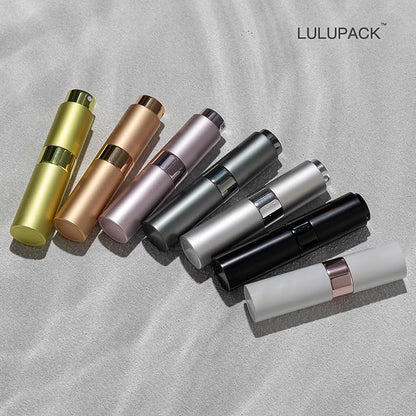 Lulupack Travel Perfume Bottle Refillable - Cologne Spray Atomizer Mini - Small Travel Size Empty Sprayer for Refill Sample Container - Portable Fragrance Decant Dispenser for Women Men 8ml 6PCS Black