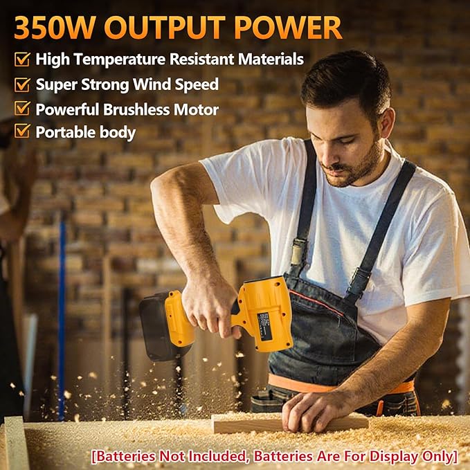 Mini Blower Cordless Air Blower Duster Compatible with Dewalt 20V Max Battery, Handheld Blower Turbo Jet Fan Dust 350W 96000 RPM Adjustable Wind Speed for Dust Removal Cleaning (Tool Only)