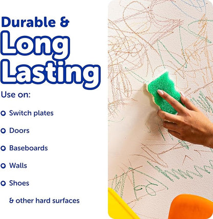 Scrub Daddy Eraser Daddy XL - Large Melamine Foam Sponges for Cleaning - Dual-Sided White Eraser Sponges for Wall Cleaning - Removes Dirt & Scuffs - Water-Activated (18 Count)