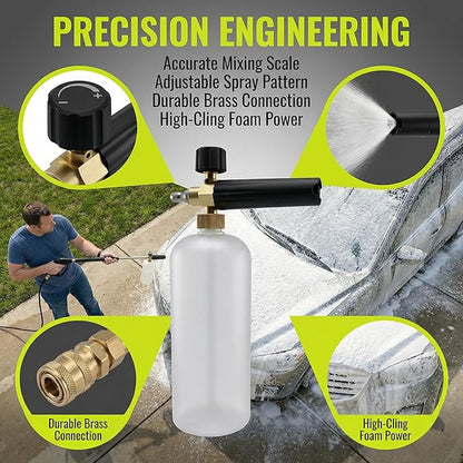 Foam Cannon for Sun Joe SPX Series Electric Pressure Washers,Replacement for SPX-FC34-PRO, 34 Oz, Adjustable Spray Nozzle