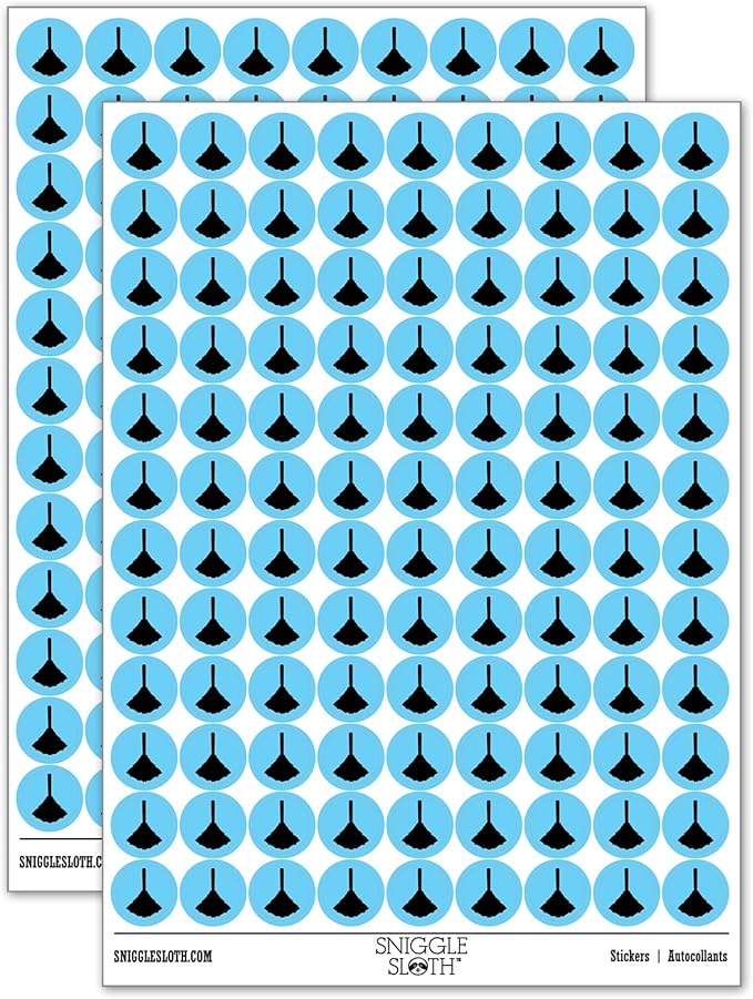 Feather Duster Cleaning 200+ Round Stickers - Matte Finish - 0.50" Size - Light Blue