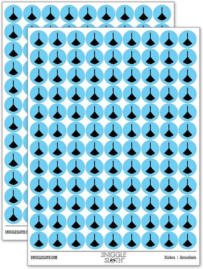Feather Duster Cleaning 200+ Round Stickers - Matte Finish - 0.50" Size - Light Blue