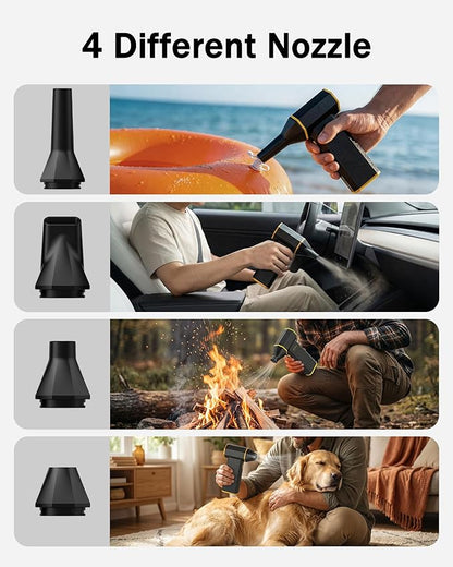 SwiftFlow X3 Compressed Air Duster-110000RPM Super Power Electric Air Duster, 3-Speed Adjustable Rechargeable Cordless Air Blower for Computer, Keyboard, Home, Outdoor and Car
