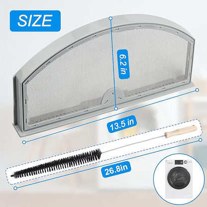 Upgraded WE03X23881 Dryer Lint Screen Filter Replacement for GE Dryer, GTD65EBSJ3WS GTD33EASK0WW GTD42EASJ2WW GTD42GASJ2WW GTD45EASJ2WS PS11763056 Stainless Steel Metal Screen with Cleaner Kit Brush