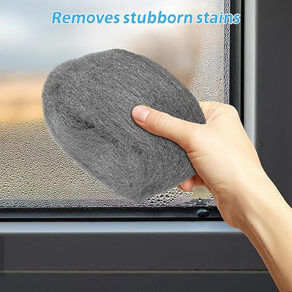 2 Rolls Coarse Grade Steel Wool Cleaning Pads, Wire Wool Fabric for Rust Removal, Polishing Wood and Metal Surfaces, Flexible Wire Mesh for Industrial and Home Use
