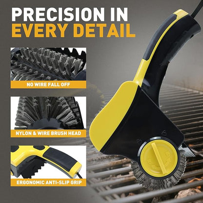 Power Grill Cleaner with Dual Brushes & Water Spray - Cordless Electric Grill Brush for Outdoor Grill, 2600mAh Fast Charge Battery and No Shedding Bristles Design