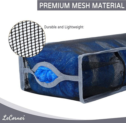 Plastic Bag Holder, Large Capacity Grocery Bag Holder, Breathable Mesh Plastic Bag Holders for Grocery Bags Storage, Lightweight Trash Bag Holder Dispenser Organizer (Dark Grey), LCBH007