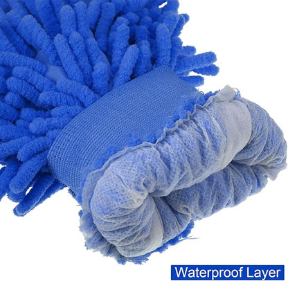 BBTO 5 Pieces Car Wash Mitts Microfiber Chenille Scratch Free Car Wash Gloves Absorbent Double Sided Drying Mitts Microfiber Swirl Free Clean Brush Truck SUV Motorcycles Home Dusting 10.24'' x 6.69''