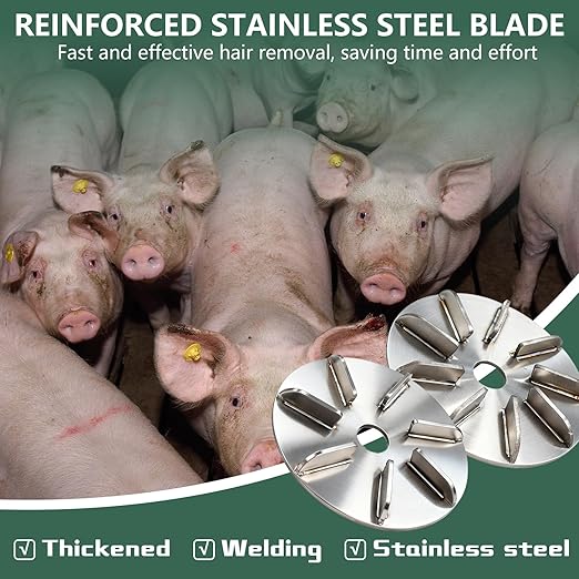 Pig Hair Removal Tool 2-Piece Set, Pig Hair Scraper Disc, Suitable for Livestock Farms, Poultry Houses, Sheep, Cattle, and Pigs (7-Speed and 9-Speed Models)