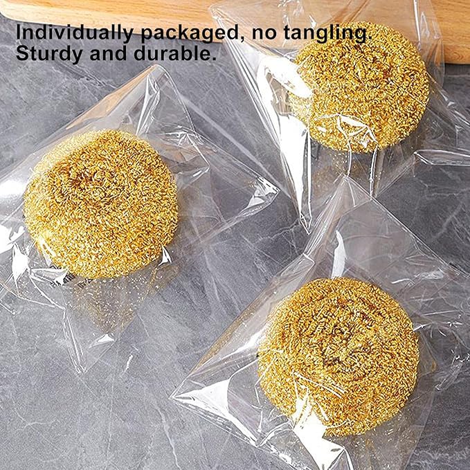 Copper Dish Scrubber - Extra Strong Ball | Heavy Duty Cleaning Ball for Pots, Pans & Grills - Removes Stubborn Dirt, Buildup & Stains