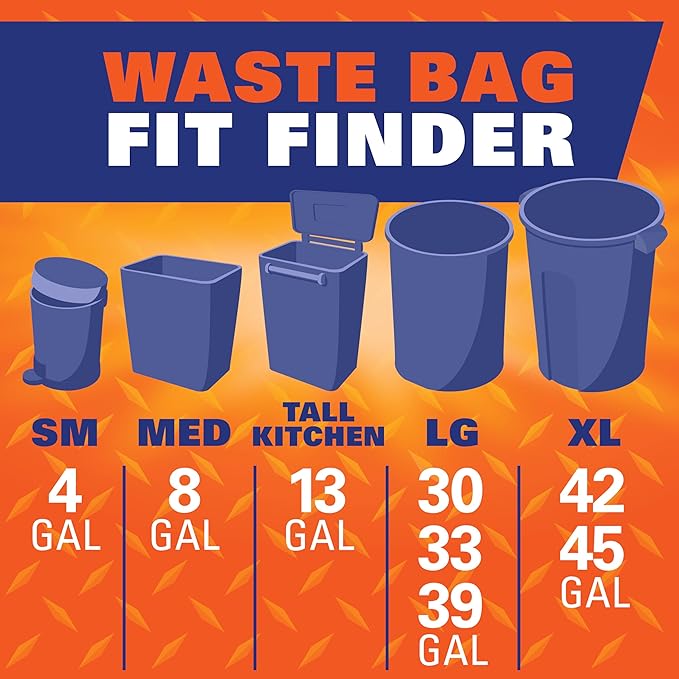 Hefty Strong Lawn & Leaf Trash Bags,39 Gallon,38 Count (Pack of 3)