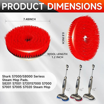 2Pack S7001 Upgraded Mop Pad Replacement Brush Heads for Shark Steam Mop S8201/S7000Series Pads | Professional Cleaning and Polishing | for Tile Floors Grout Deep Cleaning Hard Floors (Blue)