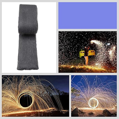 SING F LTD 2 Rolls of 120g Steel Wire Wool Ultra Fine 00000 Grade Soft Abrasion Resistance for Glass Cleaning Marble Furniture Polishing