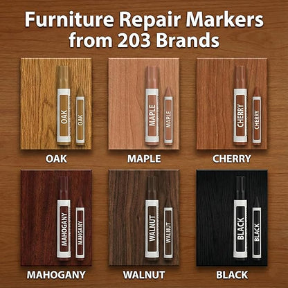 Wood Surface Scratch and Stain Remover Kit - Includes The Original Almond Stick by Tibet and Furniture Touch-Up Markers Repair Kit (203 Brands) for Wood Floors, Tables, Desks, and More