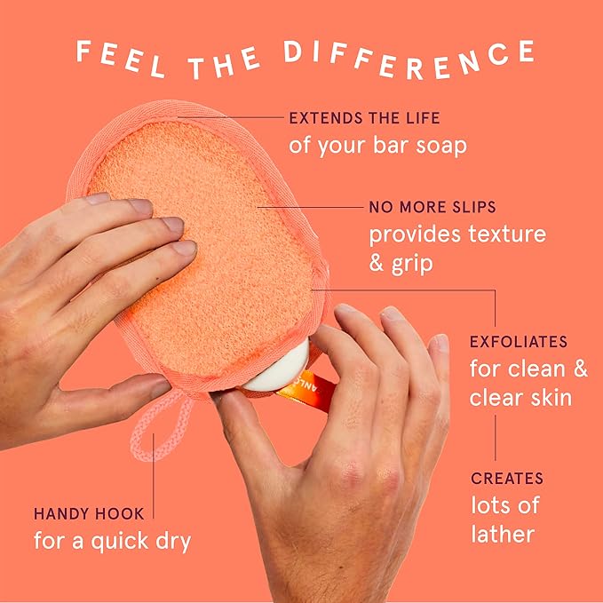Cleanlogic Bath & Body Exfoliating Soap Saver, Exfoliator Scrubber Pouch, Daily Skincare Routine for Smooth Clean Skin, Assorted Colors, 3 Count Value Pack