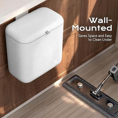 Hanging Trash Can with Lid, Kitchen Compost Bin, Waterproof Odor-Blocking Countertop Trash Can for Cabinet Door, Under Sink, Bathroom, RV and Office