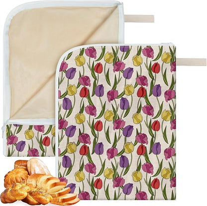 New Zipper Design Beeswax Bread Bags for Sourdough, Reusable Beeswax Bread Bags for Homemade Bread, Natural Bees wax Lining Bread Bag Keeps Bread Fresh and Moist, Extends Shelf Life (2-pack)
