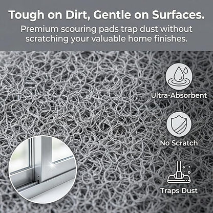 Window Track Cleaning Brush Set, Magic Window Groove Cleaner Tool for Sliding Door Tracks, Blinds & Baseboards, Gap Crevice Cleaning Brushes for Tile Lines, Shower Slots & Car Vents (Beige+Gray)