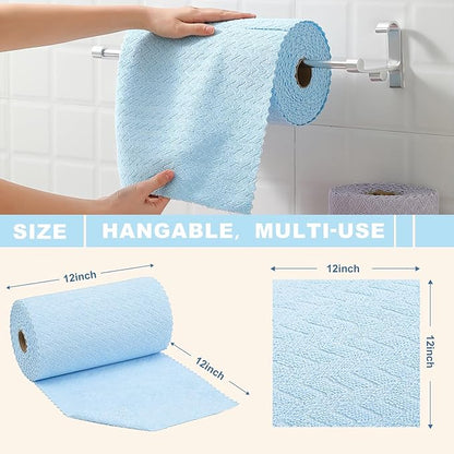 80 Pack Microfiber Cleaning Cloth Roll Reusable Paper Towels 12"x12" Tear Away Cloth,Absorbent Dish Rags for House Kitchen,Wash Cloths,Lint Free Rags for Window Cars Cleaning Supplies