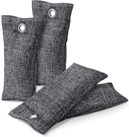4 Pack Activated Charcoal Odor Absorber, Bamboo Charcoal Air Purifying Bags Odor Eliminator Air Freshener Deodorizer for Shoe, Closet, Car, Basement