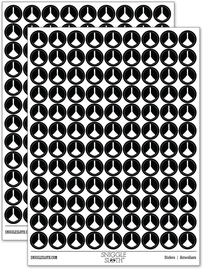 Feather Duster Cleaning 200+ Round Stickers - Gloss Finish - 0.50" Size - Black