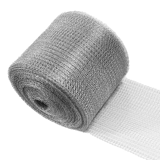 Wire Mesh for Mice Control 5 in X 53Ft,Upgraded Steel Wool Mice Control and Copper Mesh,Hole Fill Mesh Fabric,Weep Holes Covers,Stainless Steel Wire Mesh Roll Not Rusty, Rodent Tape Mesh Barrier