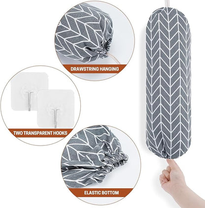 SWISSELITE 2Pcs Plastic Bag Holder, Reusable Plastic Bag Organizer Wall Mount, Large Grocery Bag Storage Dispenser, 22x9 IN