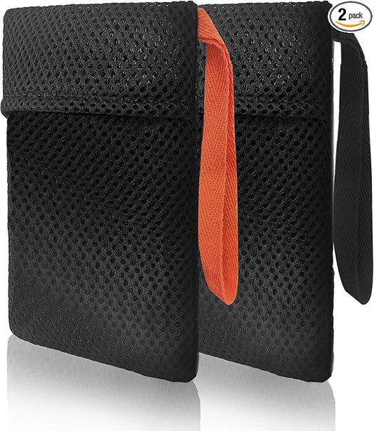 2 Pack Soap Bag Gentle Exfoliating,Bar Soap Pouch Saver Pocket,Body Scrubber Shower Bath Sponge Loofah (Black)