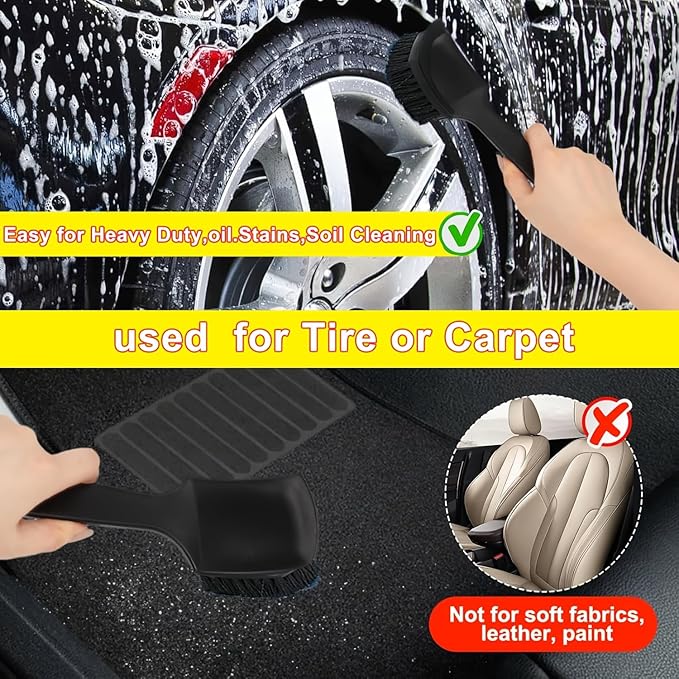 69'' Car Wash Brush with Long Handle, Car Wash Kit with Tire Brush, Tower, Window Squeegee, Chenille Microfiber,Car Detailing Brushes, Car Cleaning Brush Kit Supplies for Car, Truck, SUV, RV