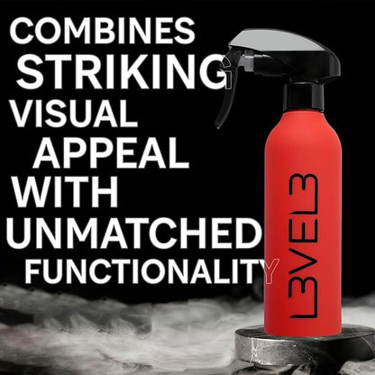 L3 Level 3 Rubberized Spray Bottle - Precise Action Mist Bottle for Effortless Hair Styling - Rubber Grip for Total Control