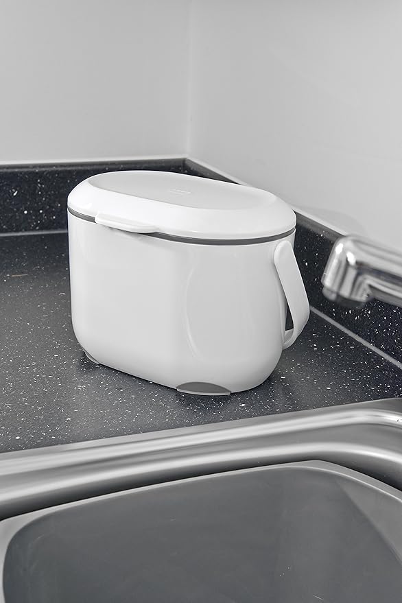 Addis 2.5L Compost Caddy - White & Metallic