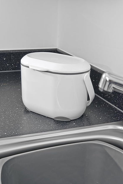 Addis 2.5L Compost Caddy - White & Metallic