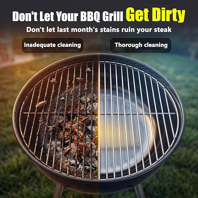 Electric BBQ Grill Brush Rechargeable with Anti-Lock Motor, 2000mAh for 2-Hour Run Time, Dishwasher Safe Head, Saves 80% Cleaning Time & Reduces Wrist Strain, Cleans Hard Corners