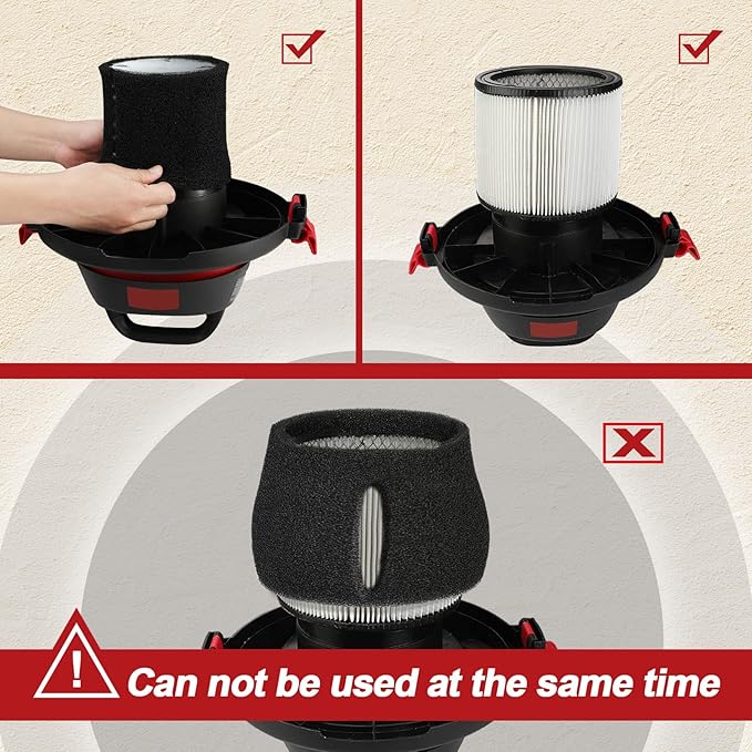 Shop-Vac 90525 Foam Sleeve Filter Replacements, For Most 1 Gallon Shop-Vac Wet/Dry Vacuum Cleaners, Replace Parts # 9052500, 3 Pack