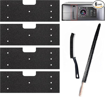 6 Pcs Cleaning Kit for GE Washer Dryer Combo,WH01X35719 Lint Filter replacement with dryer vent brush for Ge Washer Dryer Filter Sponge,Hand Washable and Reusable,Models: PFQ97HSPVDS