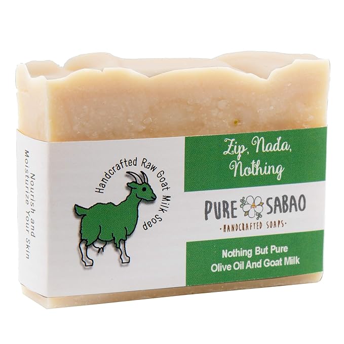 Zip, Nada, Nothing – Natural Goat Milk Soap, Simple Ingredients, Super Moisturizing and Extra Gentle Castile Soap