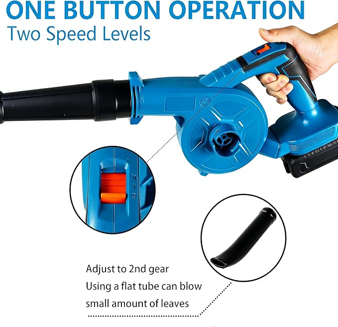 NEWONE Small Leaf Blower Cordless Compatible with Makita 18V Battery,157MPH/64CFM Lightweight Mini Hand Electric Leaf Vacuum for Lawn Care with Battery and Charger,2 Speed