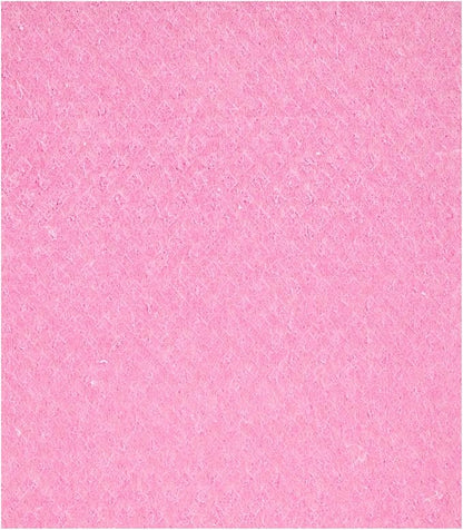 Restaurantware Swedish Dishcloths Pack of 200 Cellulose Reusable Absorbent Pink Kitchen Towels, Washable Quick-Dry Dish Towels, Sustainable Pink Cleaning Cloths Super-Absorbent Biodegradable Odorless