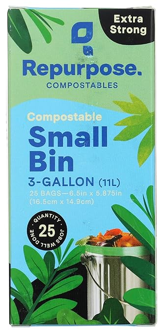 REPURPOSE Compostable 3 Gallon Food Scrap Bags, 25 CT