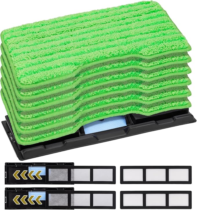 Vacmop Mop Vac Pads for Shark - Reusable Vacuum Spray Mop Pad Refills for Shark Vacmop Replacement VM252 VM200 VM200p12 VMP30 VM190 VM250 Cleaner Heads - Hard Floor Mopvac Mopping Pads Wet Dry 12pack
