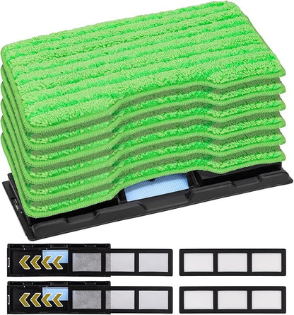 Vacmop Mop Vac Pads for Shark - Reusable Vacuum Spray Mop Pad Refills for Shark Vacmop Replacement VM252 VM200 VM200p12 VMP30 VM190 VM250 Cleaner Heads - Hard Floor Mopvac Mopping Pads Wet Dry 12pack