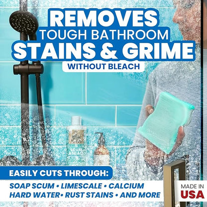 Uncle Todd's 16 oz Heavy Duty Hard Water Stain Remover & Soap Scum Remover for Shower - All Purpose Bathroom Cleaner Works on Glass Doors, Tiles, Bathtub, Toilet & Sink - Bleach-Free Mint Paste